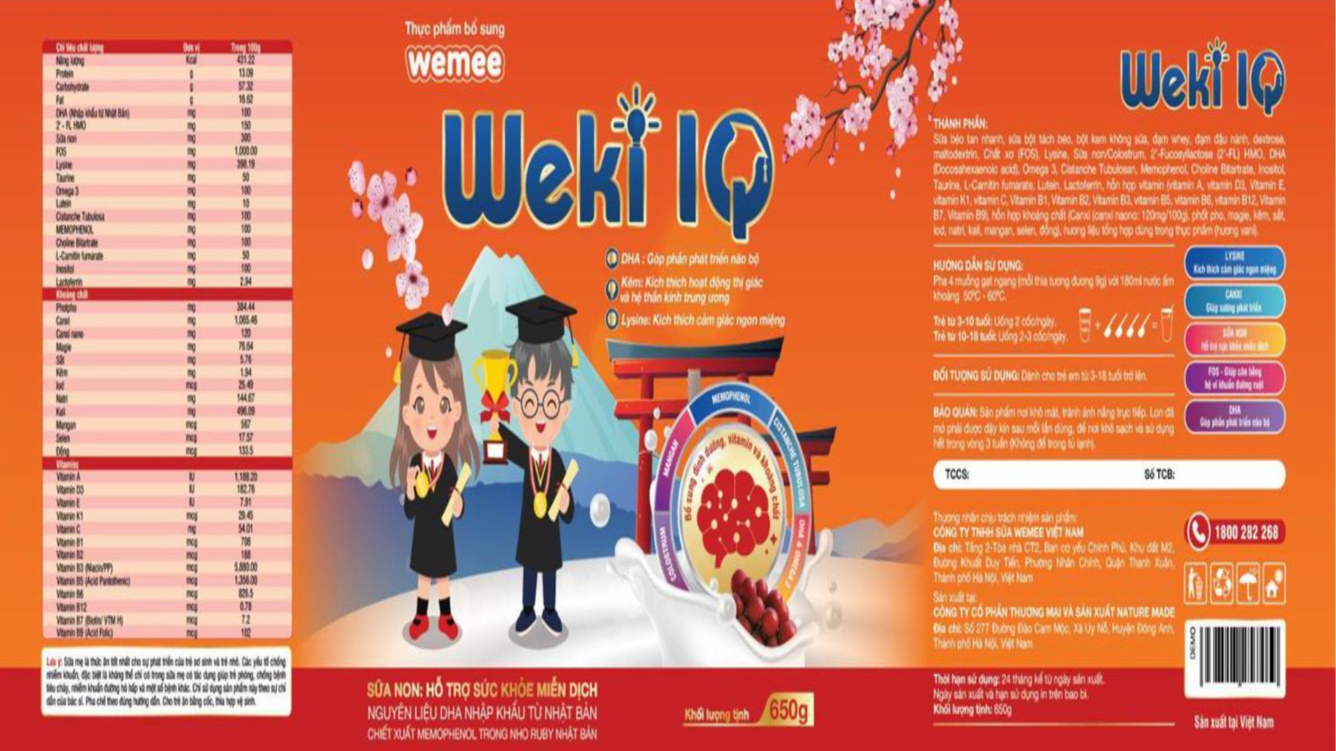 SỮA THÔNG MINH CHO TRẺ EM WEKI IQ+